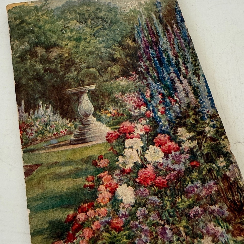 Vintage Garden Fountain Mini Artwork and Mini Easel. Made in England - Picture 3 of 16